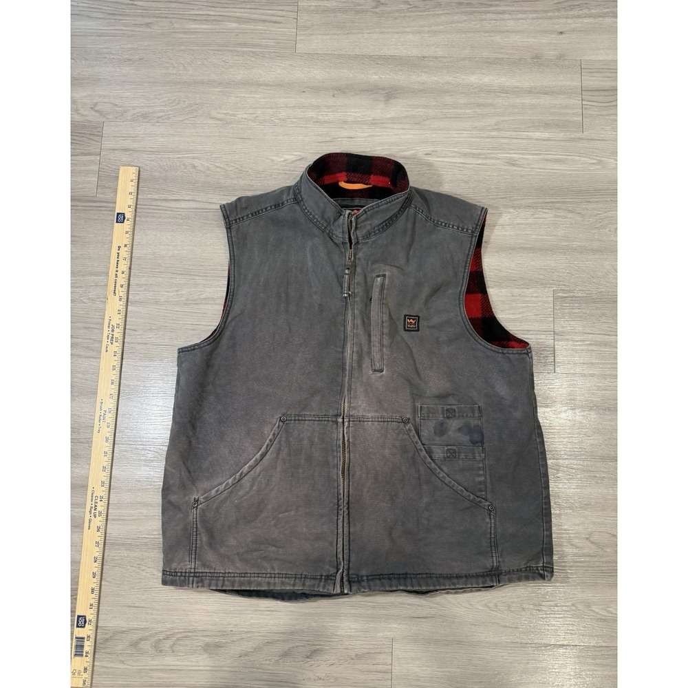 Walls Workwear Mens Xl Grey Flannel Lined Vest Distressed